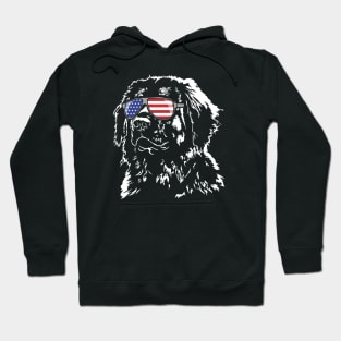 Leonberger American Flag sunglasses patriotic dog Hoodie